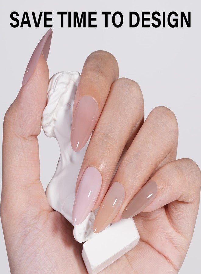 AILLSA Medium Almond Nail Tips 140 PCS Pre-Shaped 4 in 1 Gel Nail Tips Press on False Tip Nail Easy to Apply For Nail Art DIY - Image 2